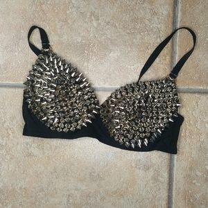 Spike studded bra
